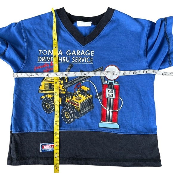 VTG Tonka Truck Garage Service V-Neck Shirt Size 4 Blue Black Colorblock Canada - Picture 5 of 11